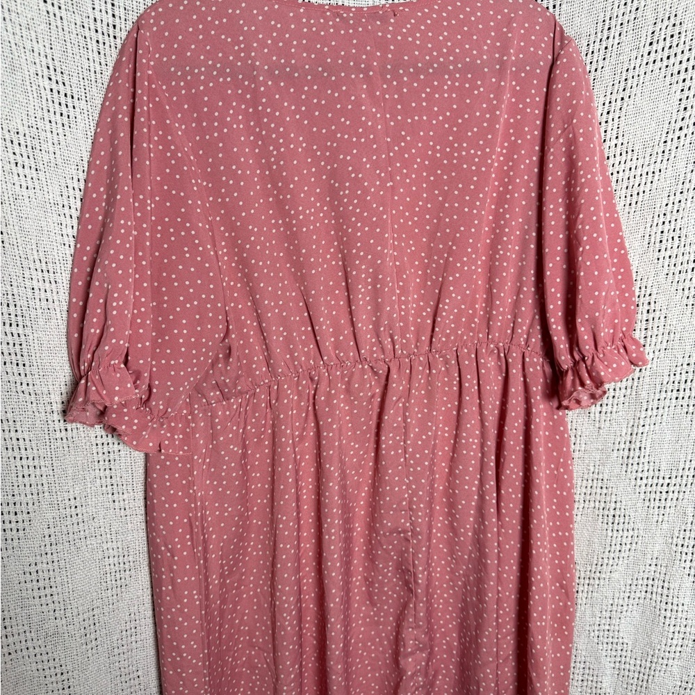 Pink Polka Dot Ruffle Dress - Picture 3 of 3